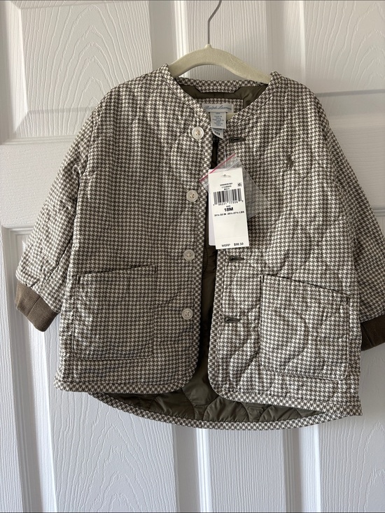 Ralph Lauren Other - Ralph Lauren Houndstooth Quilted Pea Coat in Beige and Brown